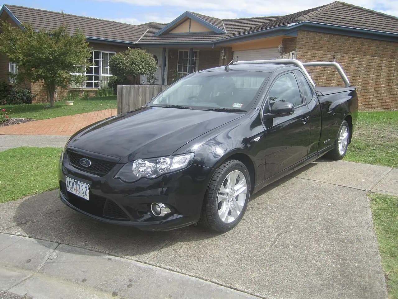 Black 2008 Ford Falcon (FG) XR6 ute, front three-quarter view