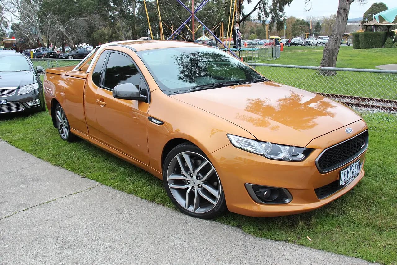 Gold 2015 Ford Falcon XR6 Ute (FG X), front three-quarter view