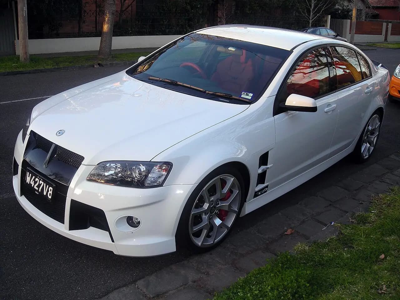 White 2008 HSV W427 (E Series) sedan, front three-quarter view