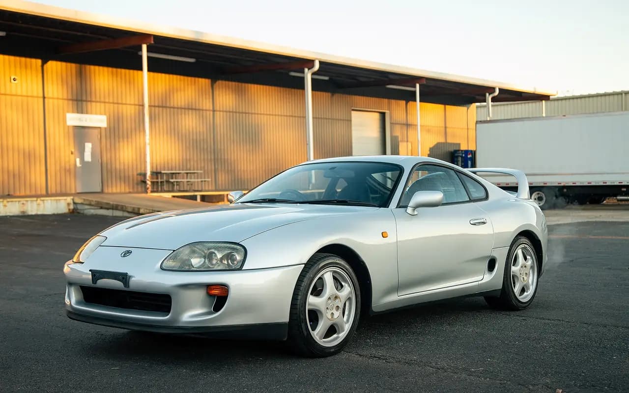 Silver 1995 Toyota Supra RZ-S (A80) twin turbo, front three-quarter view